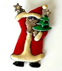 【送料無料】ジュエリー・アクセサリー ブローシュペレノエルスズエナメルクリスマスbroche pere noel etain email signe ajmc it must be christmas 5,5cm