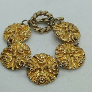 【送料無料】ジュエリー・アクセサリー ヴィンテージメタルドーアサインフィリップアウディベールパリブレスレットbracelet vintage metal dore signe philipe audibert paris ref d483