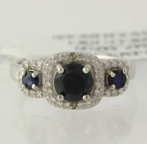 【送料無料】ジュエリー・アクセサリー ナインサファイアジルコンハローリングシルバースターリングneuf saphir amp; zircone halo bague 925 argent sterling femmes