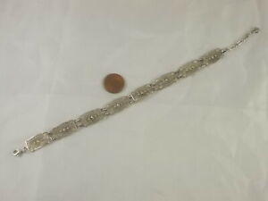 【送料無料】ジュエリー・アクセサリー フィリグリーブレスレットヴィンテージシルバーelegant filigrane bracelet avec huit elements 835 argent vintage