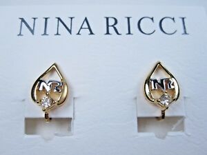 【送料無料】ジュエリー・アクセサリー ニーナリッチゴールドメッキクリップオンイヤリングスワロフスキークリスタルロゴnina ricci gold plated clipon earrings with swarovski crystals amp; nr logo 0767
