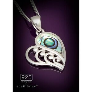 【送料無料】ジュエリー・アクセサリー シルバースターリングシェルパウアハートペンダントneuf equilibrium 925 argent sterling coquillage paua coeur pendentif et collier