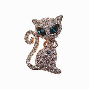 【送料無料】ジュエリー・アクセサリー ジュエリーファッションゴールドメッキローズチャットブローチmode bijoux 18k plaque or rose chat broche fp048