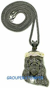 【送料無料】ジュエリー・アクセサリー イエスクラウンネックレスクリスタルストラスペンダントフランコチェーンjesus collier couronne cristal strass pendentif avec 914cm chaine franco