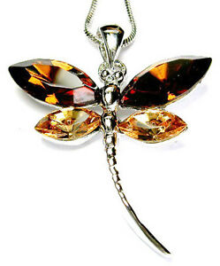 【送料無料】ジュエリー・アクセサリー クリスタルスワロフスキーネックレスペンダントジュエリーマロントンボmarron libellule avec cristal swarovski collier pendentif bijoux cadeau|hokushin