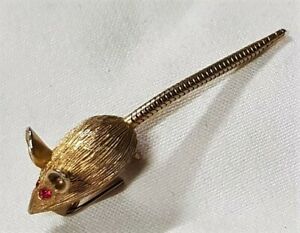 【送料無料】ジュエリー・アクセサリー ジュエルビンビンピンメタルマウスドーレテクスチャレッドラインストーンbijou vintage broche souris metal dore texture strass rouge j8