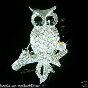 【送料無料】ジュエリー・アクセサリー フクロウクリスタルスワロフスキーストラスホークナイトバードブローチchouette ~ avec cristal swarovski strass hawk nuit oiseau professeur broche