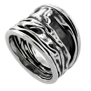 【送料無料】ジュエリー・アクセサリー シルバースターリングフリフルクランプリングアンティークfait a la main argent sterling effile froisse bague, finition antique