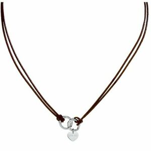 【送料無料】ジュエリー・アクセサリー ネックレスラグジュアリーシルバーレザーブラウンレザーcollier femme liu jo luxury lj455 925 dargent cuir brun