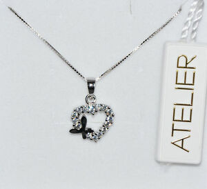 【送料無料】ジュエリー・アクセサリー collana donna atelier cuore in argento 925 con zirconi bianchi brillanti ac10