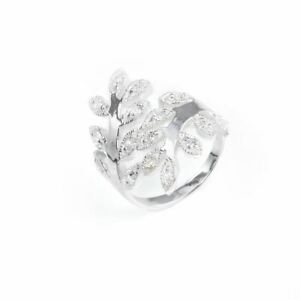 【送料無料】ジュエリー・アクセサリー シルバーシルバーリングジルコンダブルリーフsilverly argent bague zircon double feuille