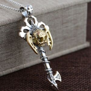 【送料無料】ジュエリー・アクセサリー スターリングシルバースカルアックスチャームジュエリーゴールドチェーン925 sterling silver skull axe charm pendant jewelry gold not included chain p644