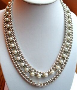 【送料無料】ジュエリー・アクセサリー ネックレスゴールドカラーヴィンテージcollier ancien reglable couleur or 3 rangs 1 rang de perles bijou vintage 1545 20,860円
