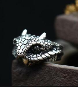 【送料無料】ジュエリー・アクセサリー ハンドメイドシルバーボアスネークリングメンズソリッドレトロhandmade 925 silver boa snake ring mens gift solid retro adjustable
