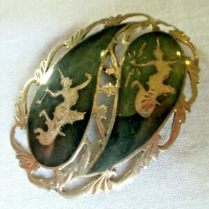 【送料無料】ジュエリー・アクセサリー シルバースターリングシルバーブローチアジアダンサーヴィンテージジュエルbroche ajouree en argent silver sterling danseuses asiatiques bijou vintage 2747