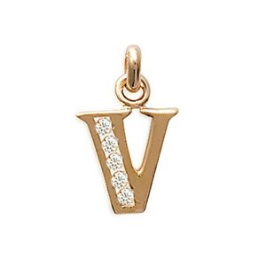 【送料無料】ジュエリー・アクセサリー ペンダントゴールドメッキジルコニウムオキシデスpendentif initiale lettre v plaque or et oxydes zirconium neuf