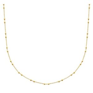 【送料無料】ジュエリー・アクセサリー ゴールドメッキチェーンメッシュボールkbc chaine plaque or maille forcat et boules longueur 45cm