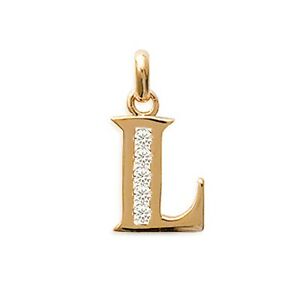 【送料無料】ジュエリー・アクセサリー イニシャルレターペンダントメッキゴールドオキシデスジルコニウムpendentif initiale lettre l plaque or et oxydes zirconium neuf