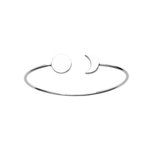 【送料無料】ジュエリー・アクセサリー シルバーブレスレットローディエジョンクオープンスターズkbc bracelet argent 925 rhodie jonc ouvert astres lune et soleil