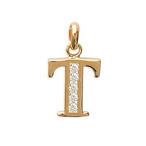 【送料無料】ジュエリー・アクセサリー メッキゴールドジルコニウムオキシデスpendentif initiale lettre t plaque or et oxydes zirconium neuf
