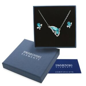 【送料無料】ジュエリー・アクセサリー シルバースワロフスキーオリジナルクリスタリドナコラーナファルファラparure argento swarovski element original g4lov cristalli donna collana farfalla
