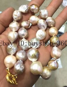 【貨物輸送無料】宝飾品・添え物 チャーミングナチュラルサウスシーピンクパープルパールネックレス