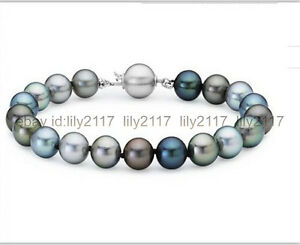 【貨物輸送無料】宝飾品・添え物 マルチカラーナチュラルリアルパールブレスレットインチhigh quality charming 10粍 multicolor natural real pearl bracelet 75 inch aaa