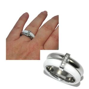 【送料無料】ジュエリー・アクセサリー リングリングシルバーステンレススチールホワイトセラミックジュエルcerruti 1881 bague anneau acier inoxydable argente ceramique blanc t 54 bijou