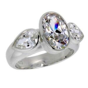 【送料無料】ジュエリー・アクセサリー シルバースターリングビゾーエンゲージメントセットリングカップargent sterling biseau ensemble fiancailles cz ring w 11x9mm 4 ct coupe
