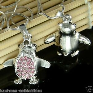 【送料無料】ジュエリー・アクセサリー ローズエンペラーペンギンクリスタルスワロフスキーネックレスナイン3d rose empereur pingouin avec cristal swarovski antarctica collier mignon neuf|hokushin