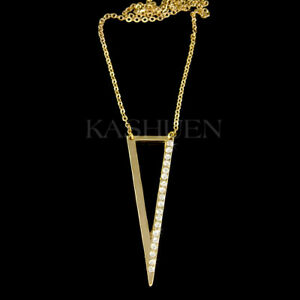 【送料無料】ジュエリー・アクセサリー クリスタルスワロフスキーパンクジュエリーゴールドコリアーlong triangle geometrique avec cristal swarovski punk bijoux or t collier