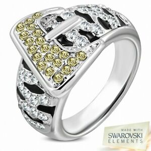【送料無料】ジュエリー・アクセサリー プラチナプレートベルトバックルファンシーリングbague fantaisie cuivre avec platine plaque boucles de ceinture avec cristaux col