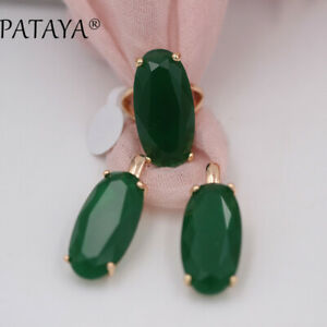 【送料無料】ジュエリー・アクセサリー イヤリングリングスリーパーオーバルグリーンサイズゴールドメッキparure boucles doreilles bague dormeuse ovale cz vert taille 9 plaque or dd17