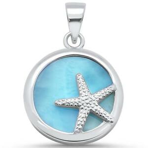 【送料無料】ジュエリー・アクセサリー ナチュラルラウンドラリマーヒトデスターリングシルバーペンダントnatural round larimar with starfish 925 sterling silver pendant