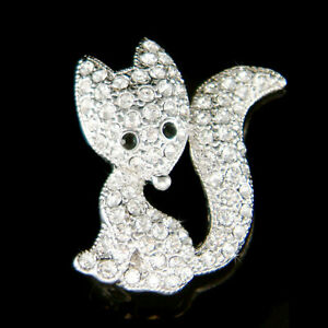 【貨物輸送無料】宝飾品・付属物 レッドフォックスクリスタルスワロフスキージュエリーmignon ~ rouge fox ~ avec cristal swarovski nature animal broche bijoux cadeau
