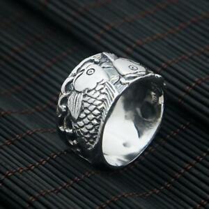 【送料無料】ジュエリー・アクセサリー バイキングオーディンレアルスターリングシルバーダブルフィッシュリングシンボルviking odin s symbol of norse real 925 sterling silver double fish ring