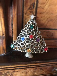 【送料無料】ジュエリー・アクセサリー ヴィンテージクリスマスツリーブローチvintage christmas tree brooch signed jj