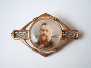 【貨物輸送無料】宝飾品・添え物 ゴールデンフォトオリジナルブローチイメージガラスantique dore photo broche original image sur verre 3,8 g4,2 x 2,6 糎