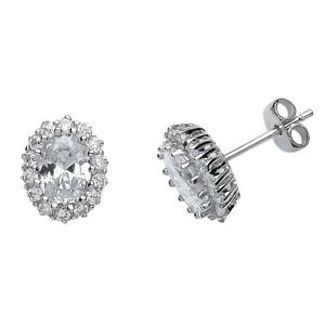 【送料無料】ジュエリー・アクセサリー ジュエルコロンドンシルバーオーバルジルコーネハローイヤリングjewelco london argent ovale zircone halo boucles doreilles