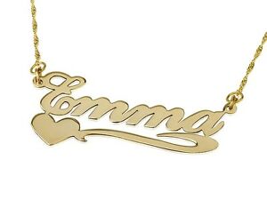 【送料無料】ジュエリー・アクセサリー ゴールドメッキファーストネームペンダントネックレスハートツーハートcollier avec prenom plaque or pendentif avec nom c?ur