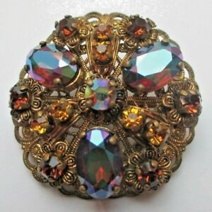 【送料無料】ジュエリー・アクセサリー フィリグリーピントパゼヴィンテージancienne broche filigranee couleur vieil or cristaux topaze bijou vintage 2644 16,265円