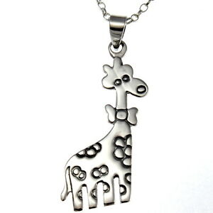【送料無料】ジュエリー・アクセサリー シルバースターリングハッピーキリンペンダントチェーンボックスargent sterling heureux girafe pendentif avec 457cm chaine et boite
