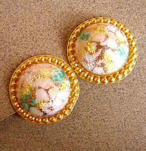 【送料無料】ジュエリー・アクセサリー メタルドーアイヤリングクリップ192 boucles doreille clips en metal dore et email