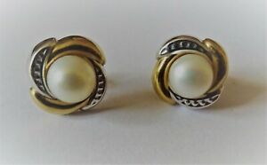ジュエリー・アクセサリー ヴィンテージゴールドプレートイヤリングboucles doreilles vintages en plaque or et perles de culture