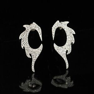 【送料無料】ジュエリー・アクセサリー イヤリングファイアーウィングアールデコシルバーマッシブboucles doreilles clous puces feu aile art deco argent massif 925 cz cy4