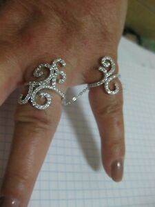 【送料無料】ジュエリー・アクセサリー シルバーダブルリングセットサイズbague double en argent massif 925 sertie taille 55