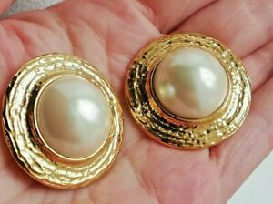 【送料無料】ジュエリー・アクセサリー ヴィンテージイヤリングゴールドパールクリップboucles doreilles vintages, dorees, perles , clips
