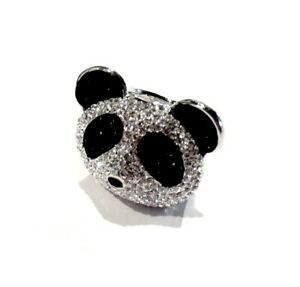 【送料無料】ジュエリー・アクセサリー ジュエルリングメッキシルバーパンダマルチフィンガーラインストーンリングbijou bague plaque argent panda multi doigts details strass ring