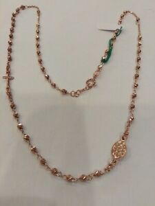 【送料無料】ジュエリー・アクセサリー シャペルテモロゼネックレスシルバーナインcollier chapelet mod rose 52cm, en argent 925, neuf avec garantie