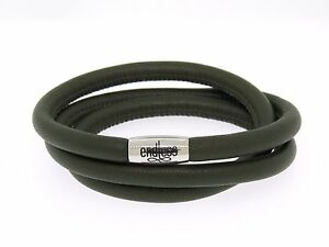 【送料無料】ジュエリー・アクセサリー ナインエンドレスグリーントリプルレザーブレスレットスチールロックneuf interminable vert triple cuir bracelet acier verrou 57cm191cm 1210257